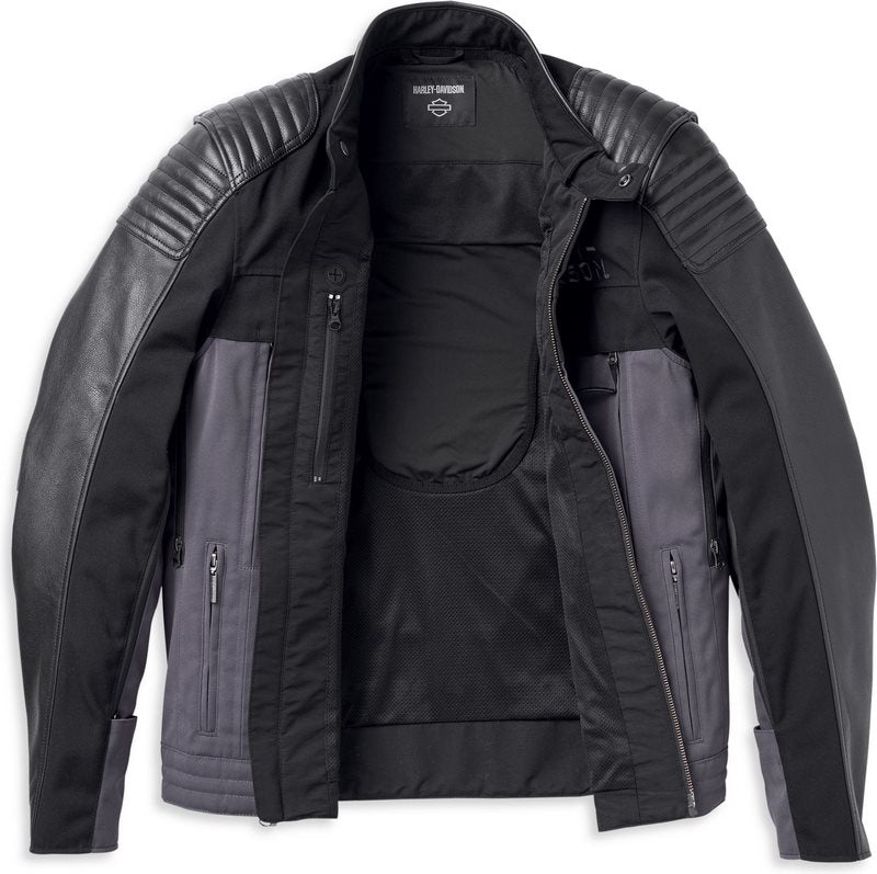 Harley-Davidson Men'S Sheridan Switchback Lite Mixed Media Jacket  Blackened Pearl | 98129-22EM