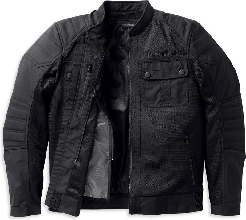 Harley-Davidson Men'S Zephyr Mesh Jacket W/ Zip-Out Liner  Black | 98130-22EM