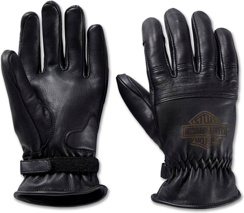 Harley-Davidson Men'S Helm Leather Work Gloves  Black | 98132-23VM