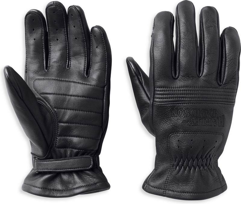 Harley-Davidson Big Sur Leather Gloves For Men  Black | 98142-22VM