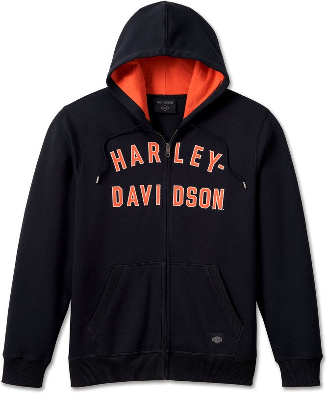 Harley-Davidson Men'S Iron Bond Zip-Up Hoodie  Black Beauty | 99000-23VM