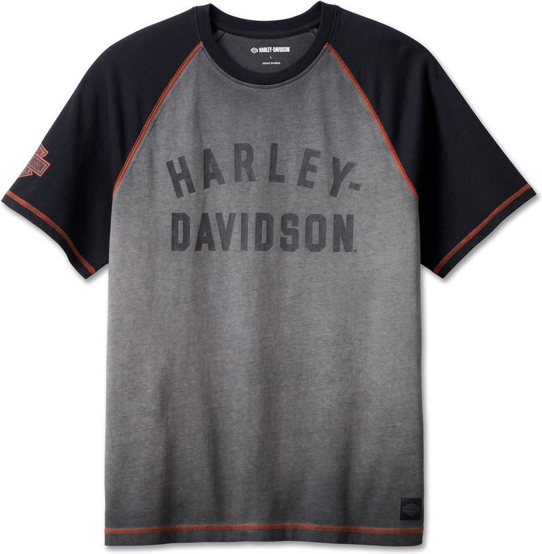 Harley-Davidson Men'S Iron Bond Raglan Tee  Colorblock-Design-Light Grey | 99001-23VM