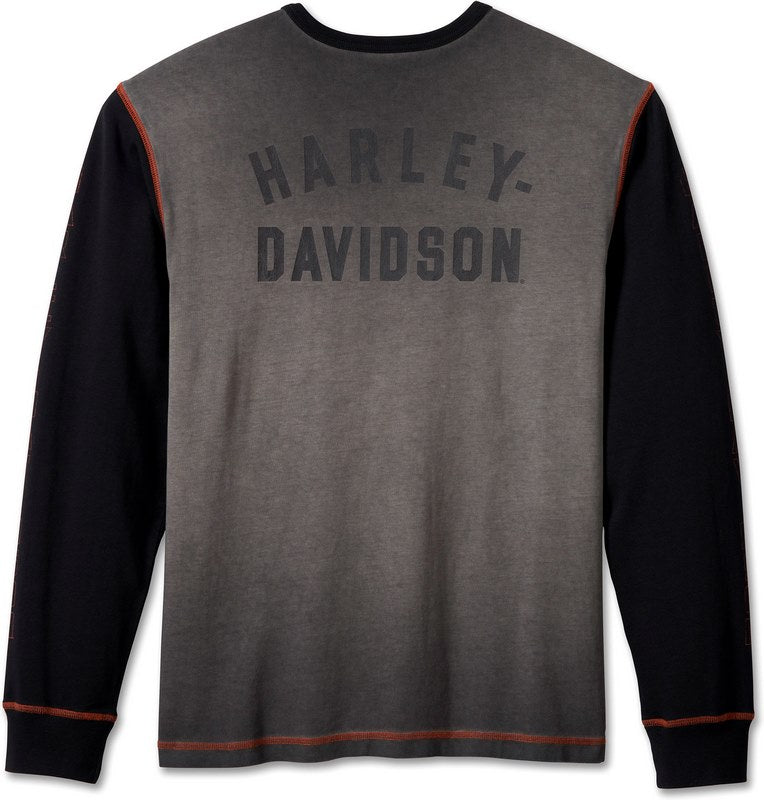 Harley-Davidson Henley-Knit  Colorblock-Design-Light Grey | 99002-23VM