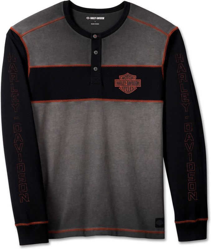 Harley-Davidson Henley-Knit  Colorblock-Design-Light Grey | 99002-23VM