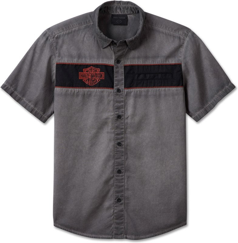 Harley-Davidson Men'S Iron Bond Shirt  Colorblock-Design-Blackened Pearl | 99004-23VM