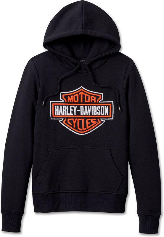 Harley-Davidson Women'S Custom Bar & Shield Pullover Hoodie  Black Beauty | 99011-23VW