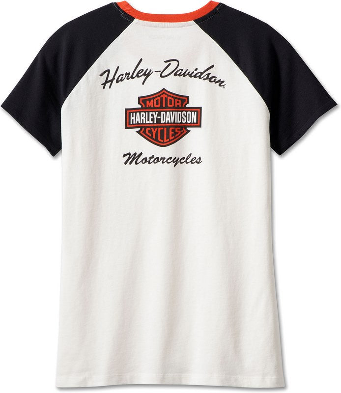 Harley-Davidson Tee-Knit  Colorblock-Design-Cloud Dancer | 99016-23VW