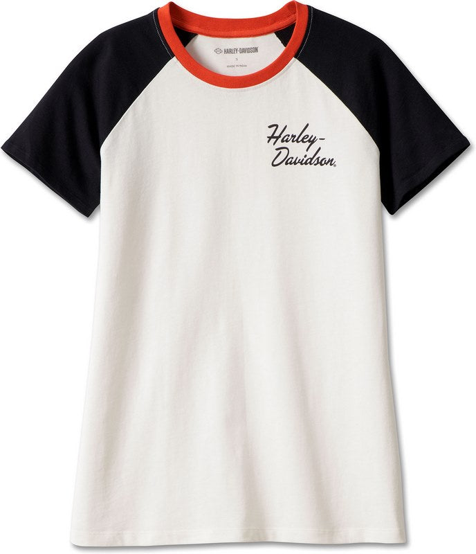 Harley-Davidson Tee-Knit  Colorblock-Design-Cloud Dancer | 99016-23VW