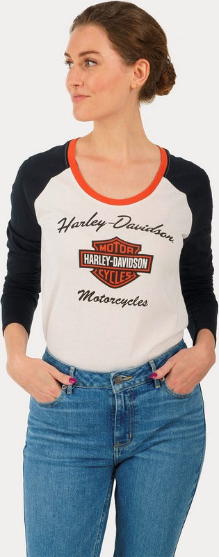 Harley-Davidson Tee-Knit  Colorblock-Design-Cloud Dancer | 99018-23VW