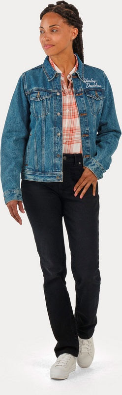 Harley-Davidson Women'S Essential Bar & Shield Denim Jacket  Medium Indigo | 99040-23VW