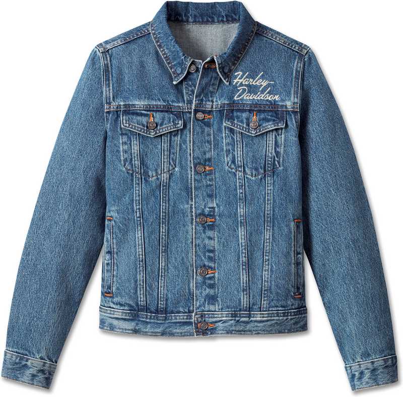 Harley-Davidson Women'S Essential Bar & Shield Denim Jacket  Medium Indigo | 99040-23VW
