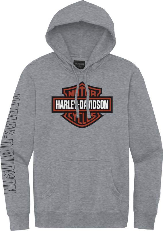 Harley-Davidson Men'S Hallmark B&S Hoodie  Medium Heather Grey | 99041-22VM