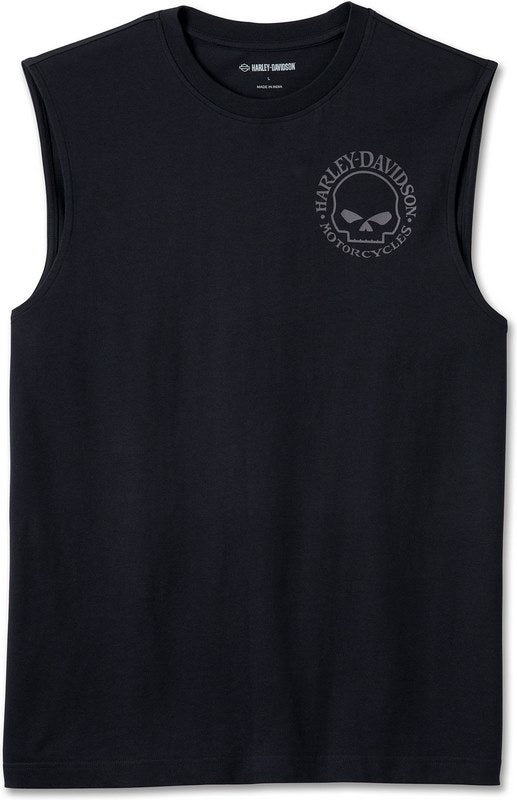 Harley-Davidson Men'S Willie G Skull Muscle Tee  Black Beauty | 99052-24VM