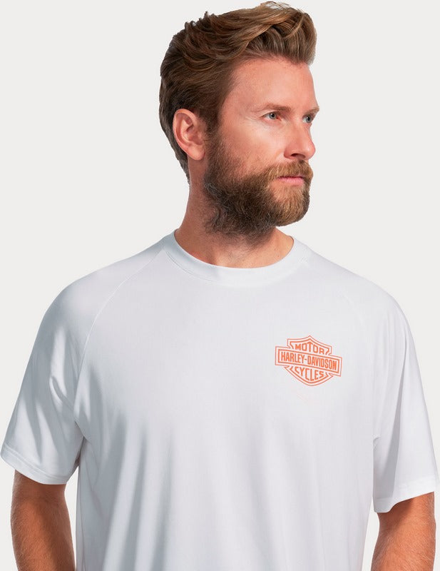 Harley-Davidson Performance Bar & Shield Short Sleeve Tee For Men  Bright White | 99055-22VM