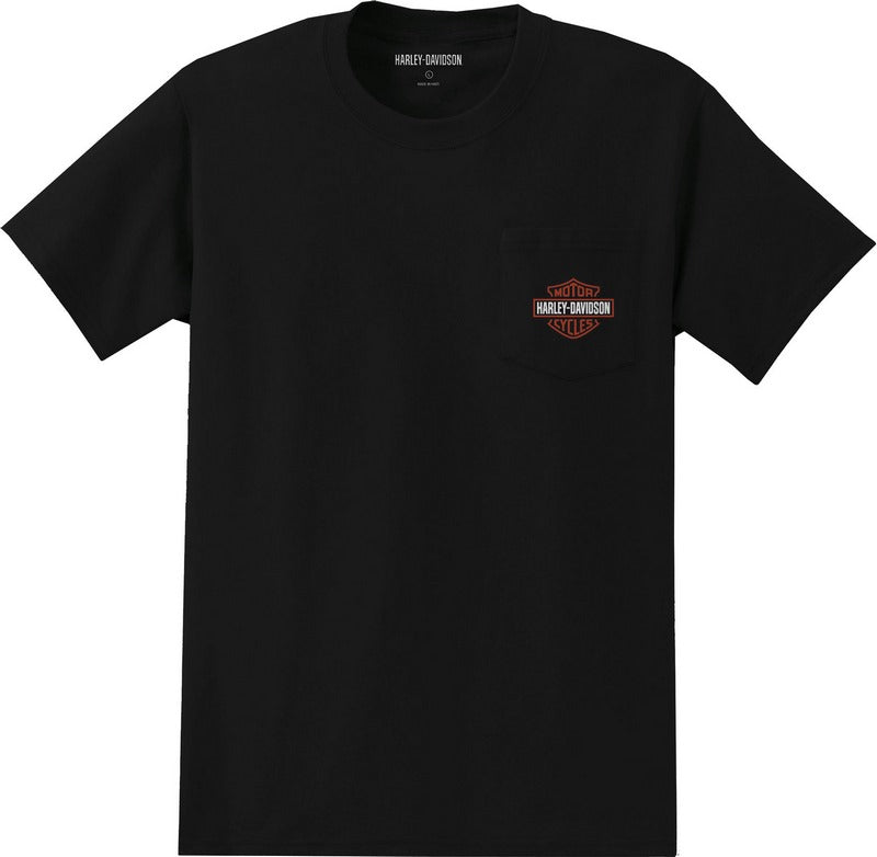 Harley-Davidson Men'S B&S Pocket Tee  Black Beauty 2 | 99058-22VM