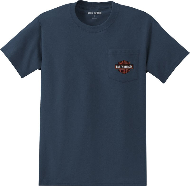 Harley-Davidson Men'S B&S Pocket Tee  Ensign Blue | 99061-22VM