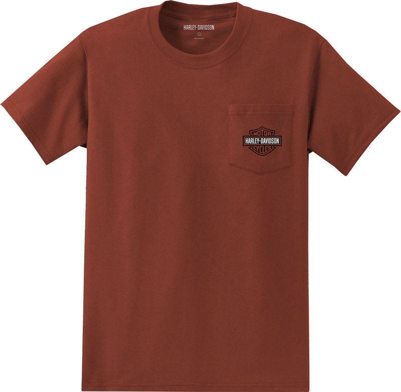 Harley-Davidson Men'S B&S Pocket Tee  Vintage Orange | 99062-22VM