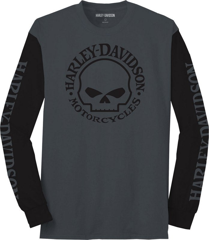 Harley-Davidson Men'S Willie G  Colorblock Longsleeve  Blackened Pearl | 99066-22VM