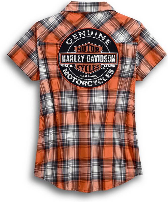 Harley-Davidson Genuine Oil Can Plaid Shirt For Women  Plaid | 99071-18VW