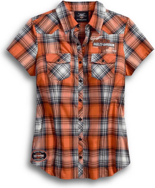 Harley-Davidson Genuine Oil Can Plaid Shirt For Women  Plaid | 99071-18VW