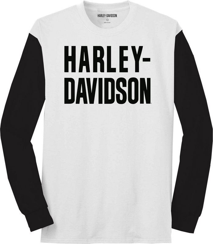 Harley-Davidson Men'S Foundation Colorblock Tee  Bright White | 99078-22VM