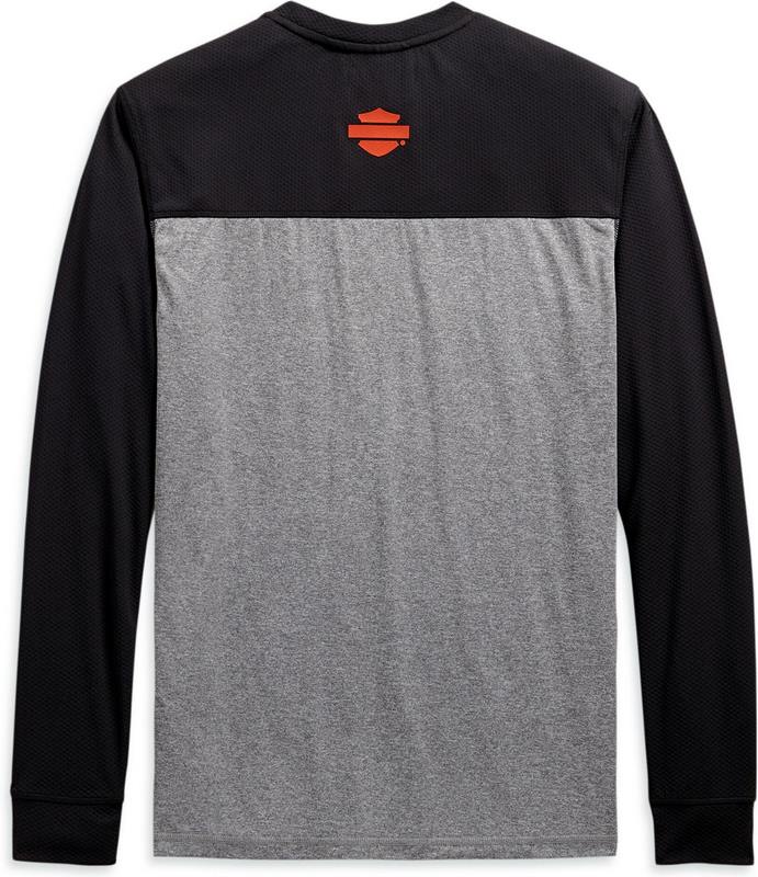 Harley-Davidson Performance Micro Mesh Long Sleeve Colorblock Tee For Men  Gray | 99086-20VM