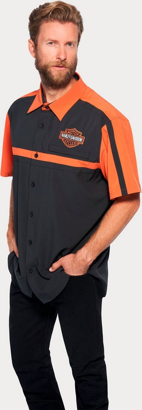 Harley-Davidson Shirt-Woven  Colorblock-Design-Vintage Orange | 99087-22VM
