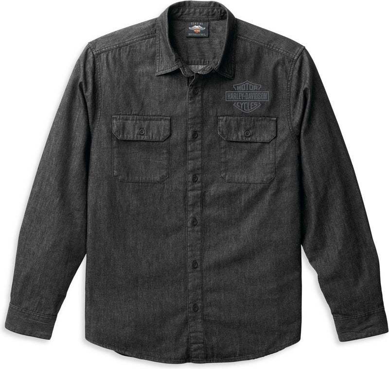 Harley-Davidson Men'S B&S Denim Shirt  Black Beauty 2 | 99091-22VM