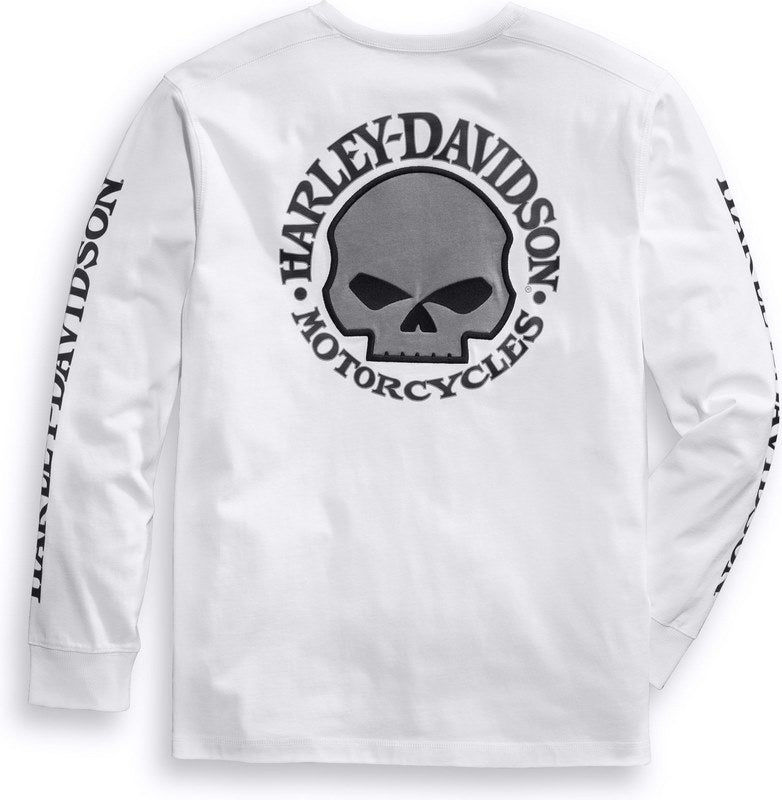 Harley-Davidson Men'S Skull Long Sleeve Tee  White | 99092-14VM