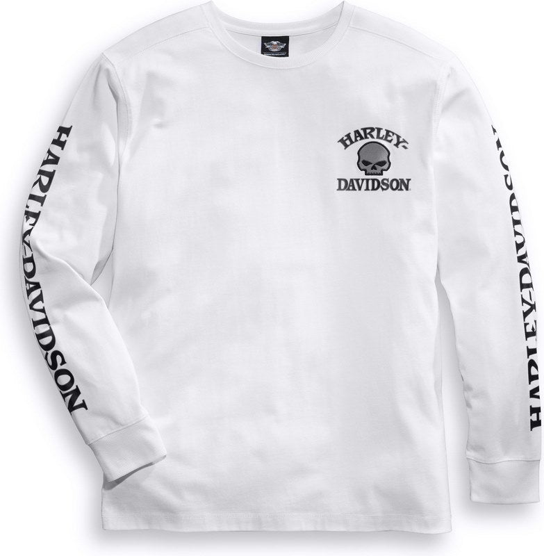 Harley-Davidson Men'S Skull Long Sleeve Tee  White | 99092-14VM