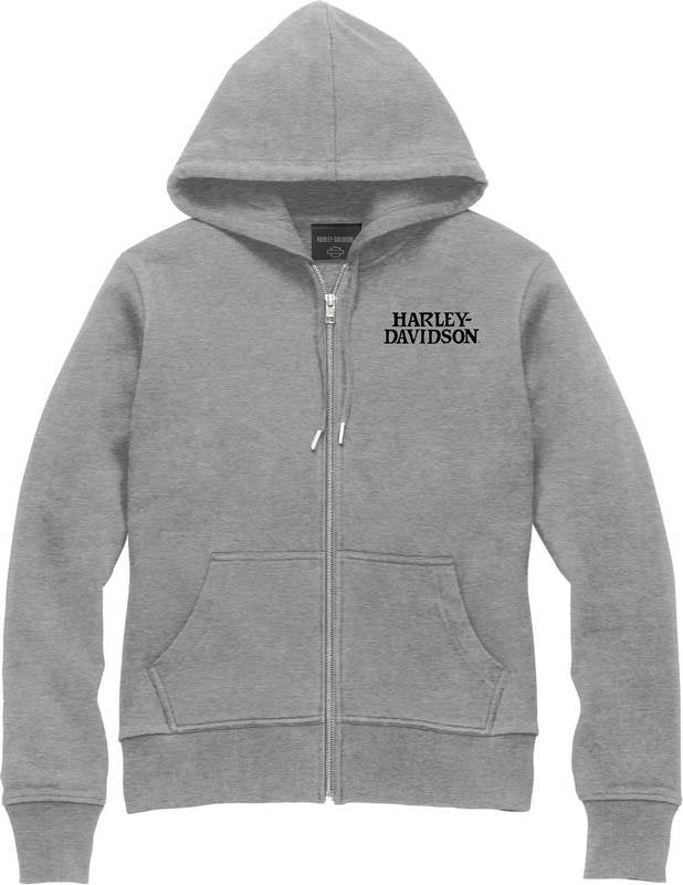 Harley-Davidson Women'S Special Skull Zip Front Hoodie  Heather Grey | 99097-22VW