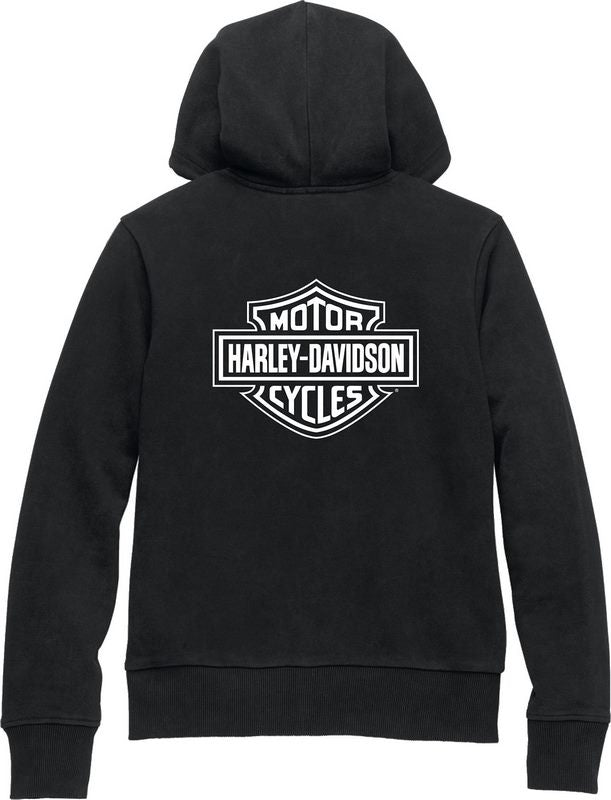 Harley-Davidson Women'S Special Bar & Shield Zip Front Hoodie  Black Beauty 2 | 99098-22VW