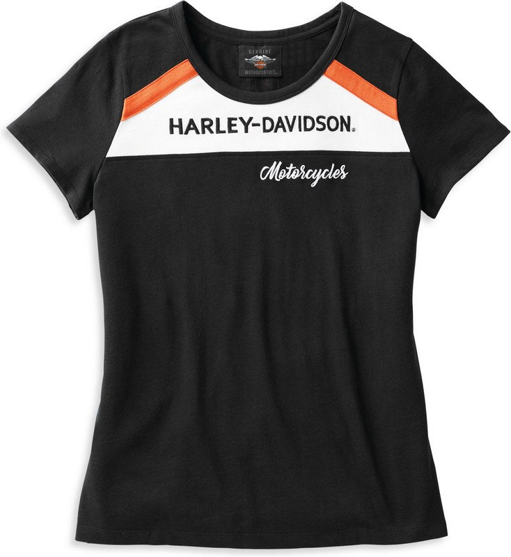 Harley-Davidson Women'S Accelerate Stripe Knit Top  Colorblock-Design-Black Beauty | 99101-22VW