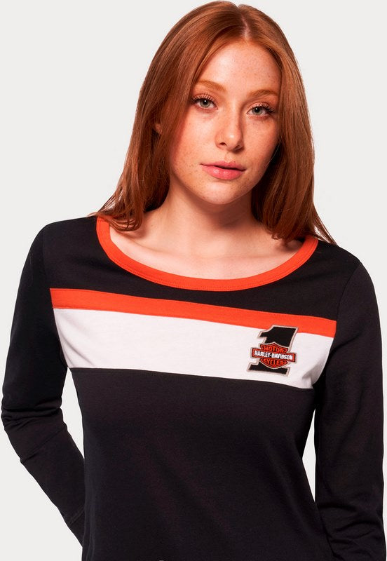 Harley-Davidson Tee-Knit  Colorblock-Design-Black Beauty | 99102-22VW