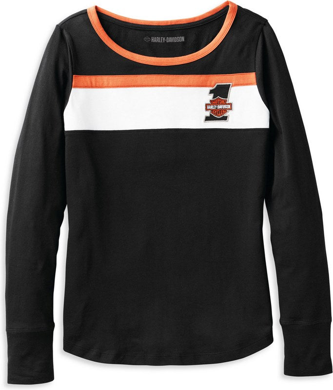 Harley-Davidson Tee-Knit  Colorblock-Design-Black Beauty | 99102-22VW