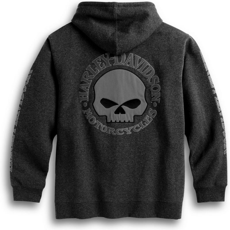 Harley-Davidson Men'S Hooded Skull Sweatshirt  Charcoal | 99107-18VM