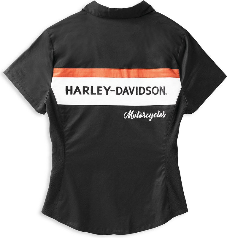 Harley-Davidson Shirt-Woven  Colorblock-Design-Black Beauty | 99114-22VW
