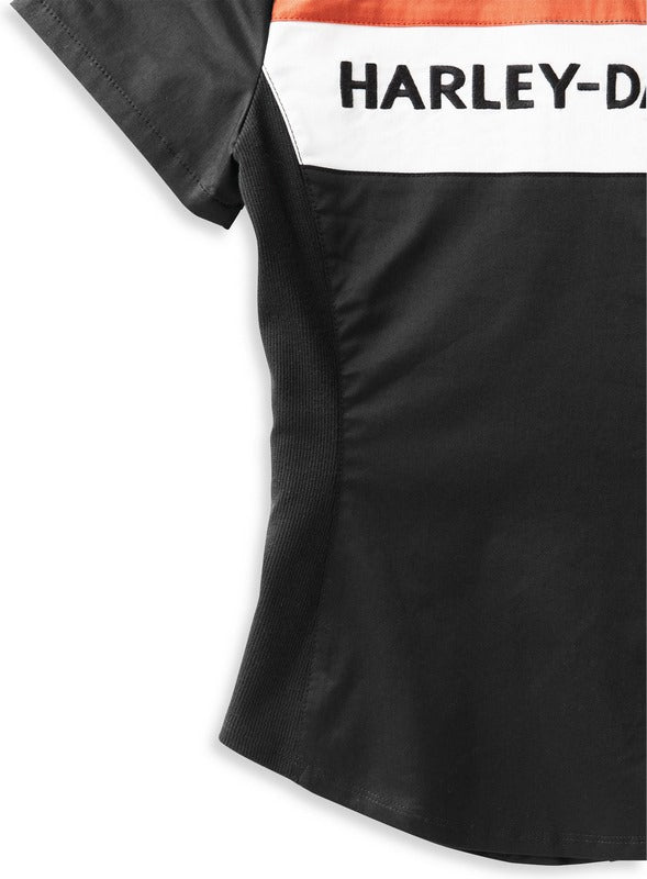 Harley-Davidson Shirt-Woven  Colorblock-Design-Black Beauty | 99114-22VW