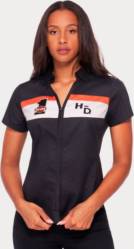 Harley-Davidson Shirt-Woven  Colorblock-Design-Black Beauty | 99114-22VW