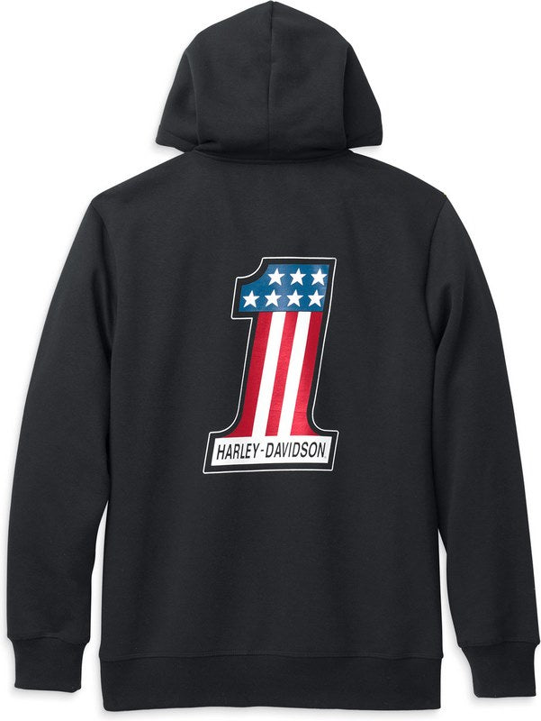 Harley-Davidson Men´S #1 Race Graphic Zip Front Hoodie  Black | 99120-22VM