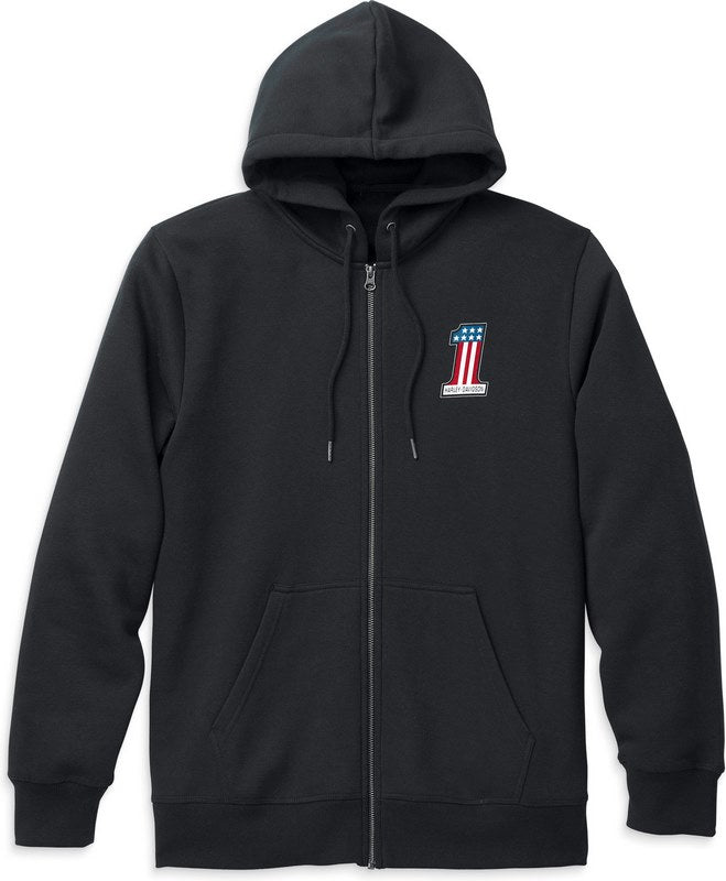 Harley-Davidson Men´S #1 Race Graphic Zip Front Hoodie  Black | 99120-22VM