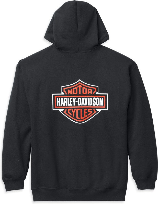 Harley-Davidson Men'S Bar & Shield Zip Front Hoodie  Black | 99122-22VM