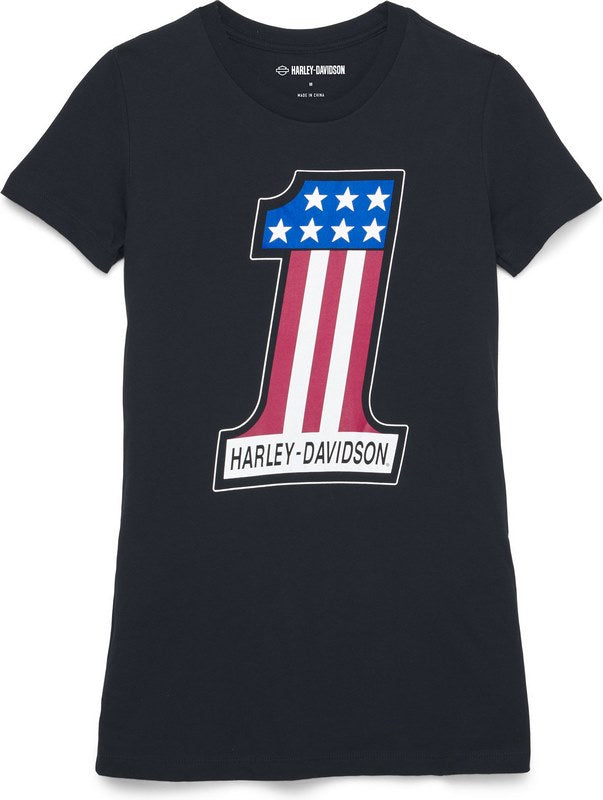 Harley-Davidson Women'S #1 Race Graphic Tee  Black | 99148-22VW