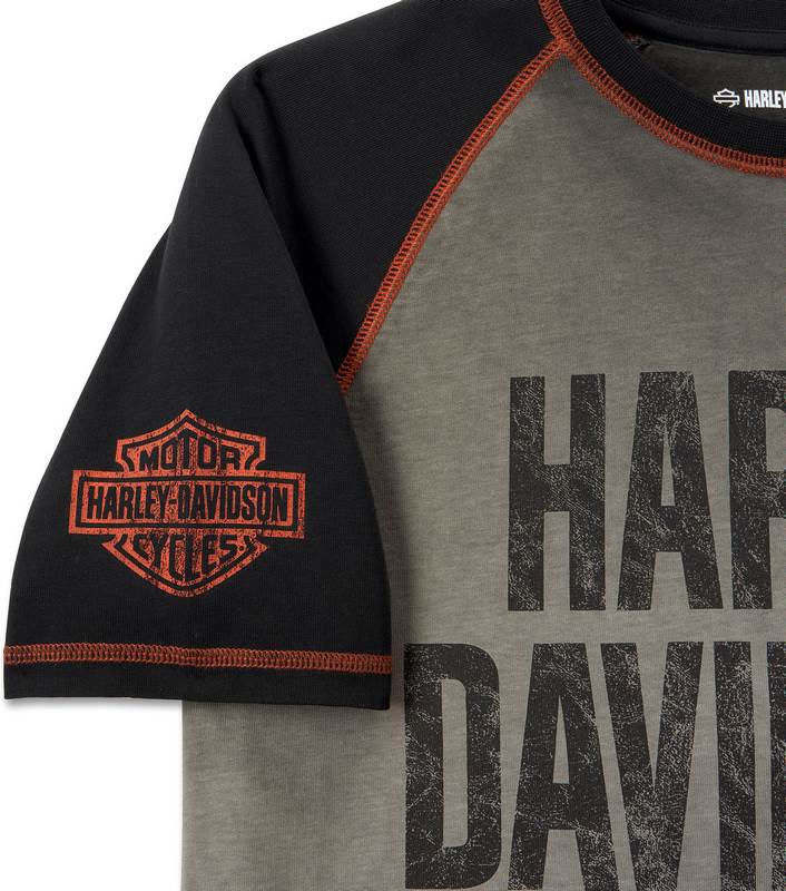 Harley-Davidson Tee-Knit  Colorblock-Design-Harley Black | 99187-24VM