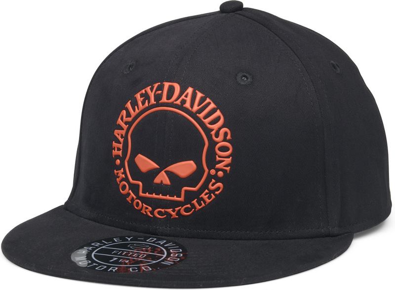 Harley-Davidson Men'S Willie G Fitted Cap  Black/Orange | 99407-22VM