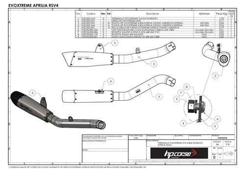 HP Corse / エイチピーコルセ  Evoxtreme 310mm Satin Exhaust | APEVO3101S-AB