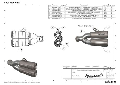 HP Corse / エイチピーコルセ  GP07 Satin Exhaust | BMWGP100TLS-AAB
