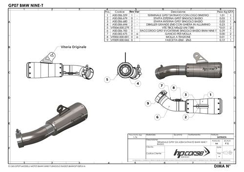 HP Corse / エイチピーコルセ  GP07 Satin Exhaust | BMWGP100TLS-AB