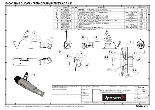 HP Corse / エイチピーコルセ  Evoxtreme 310mm Black Exhaust | DUEVO3108LB-AB