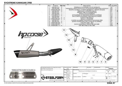 HP Corse / エイチピーコルセ  Evoxtreme 310mm Satin Exhaust | KAEVO3119S-AB